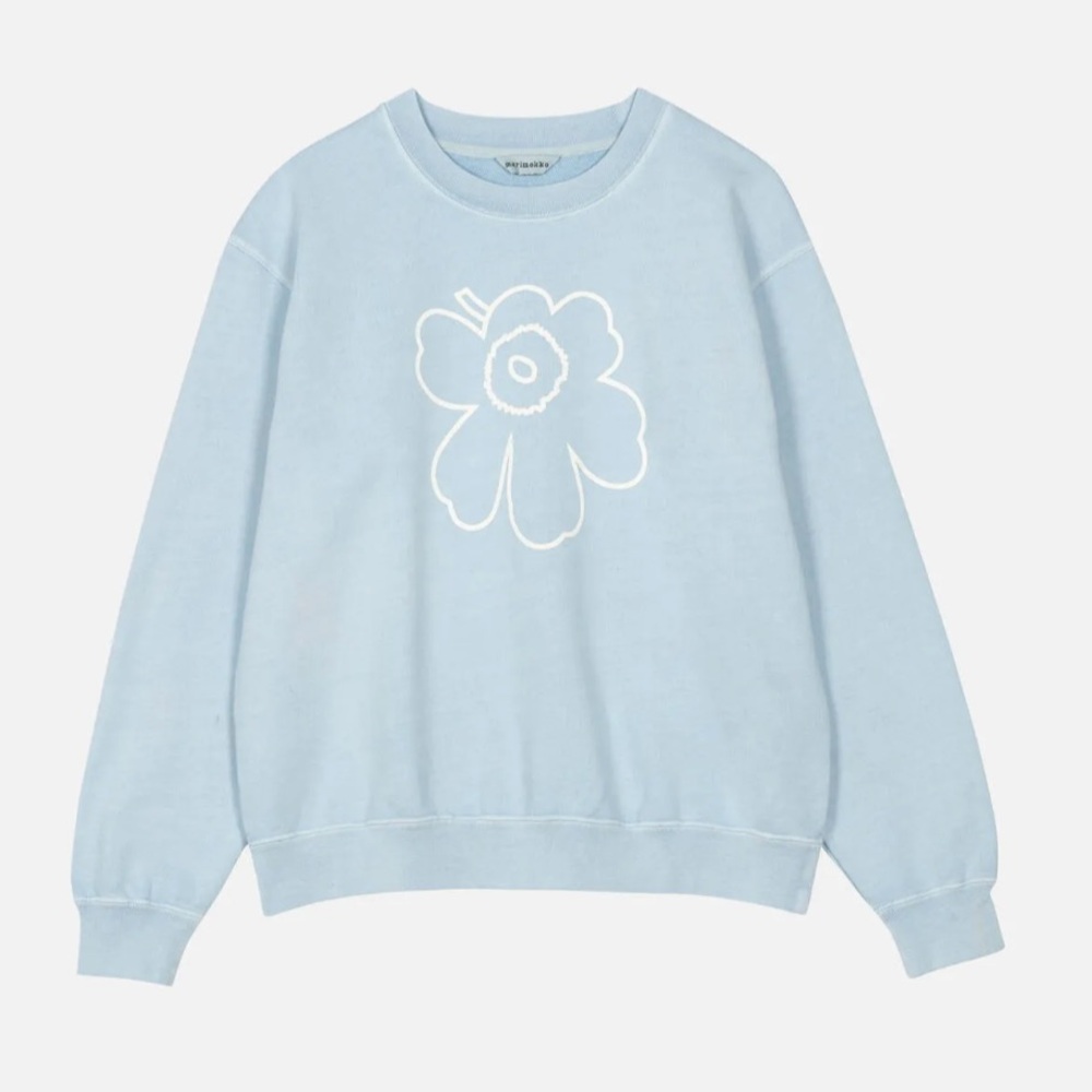 Marimekko 
Loisto Unikko Placement
Kioski sweatshirt  Women Blue Flower Sweater
